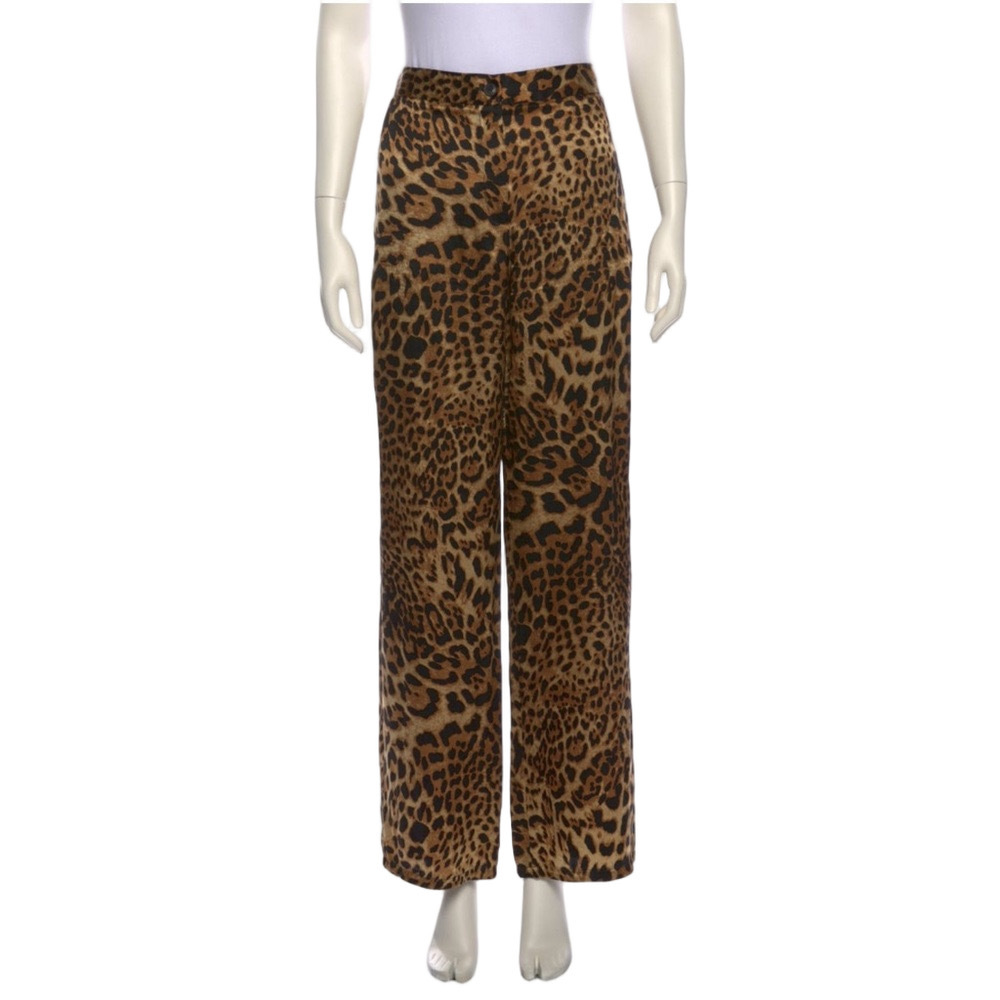 Nili Lotan Silk Leopard Print Pants - S